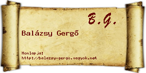 Balázsy Gergő névjegykártya