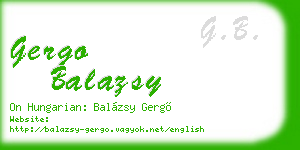 gergo balazsy business card